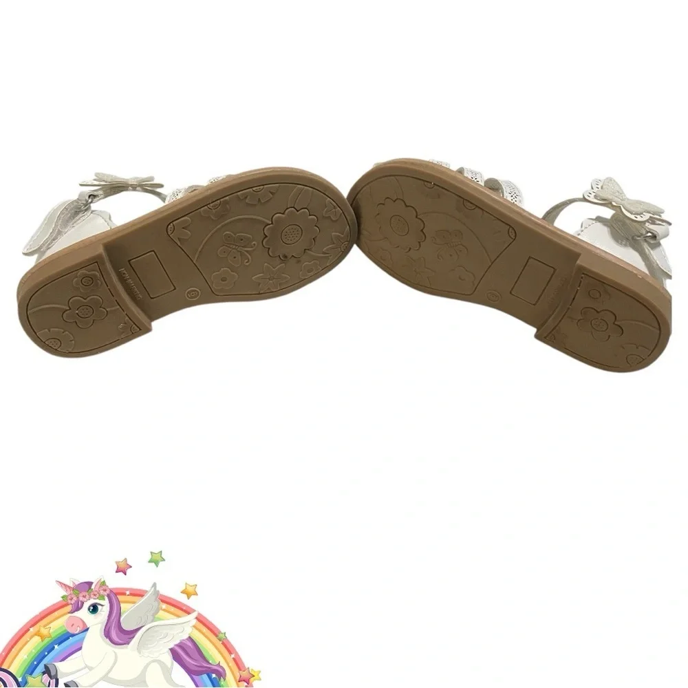 Jumping Beans sandals toddler girls 6 white fisherman style hook & loop closure